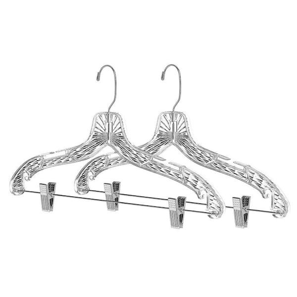 Whitmor Whitmor 9.5 in. H X 16.75 in. W X 1 in. L Plastic Clear Suit Hanger 2 pk 6062-4771 - main